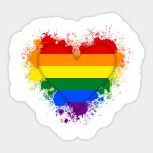 Heart Rainbow Splash Sticker